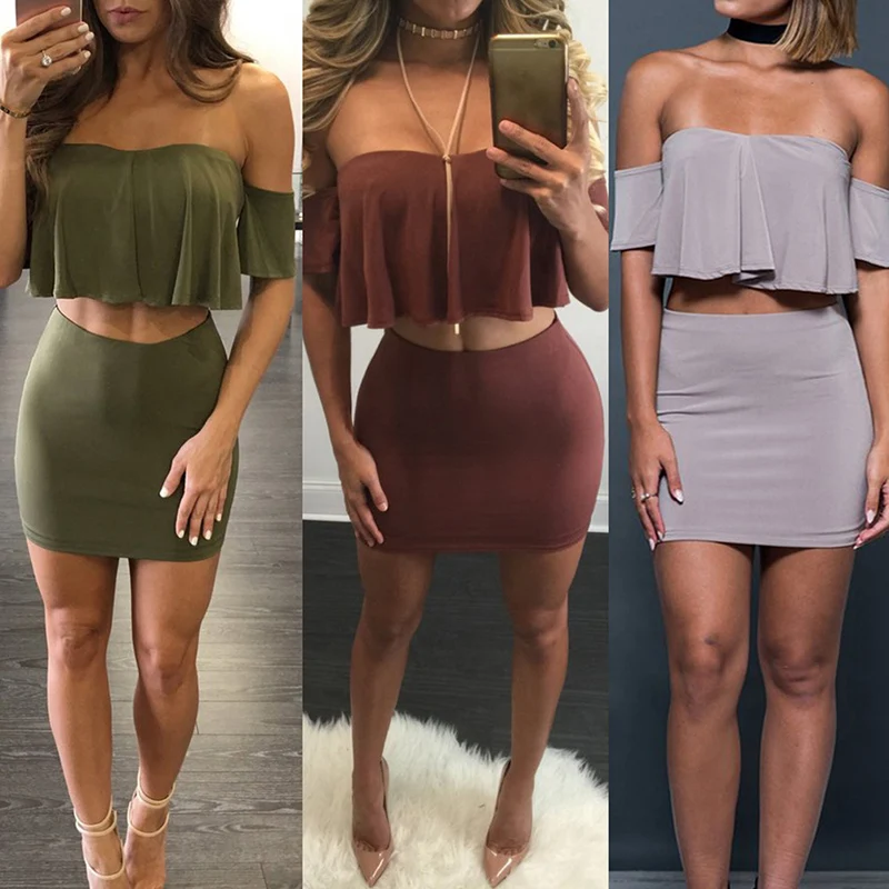 Новый сексуальный комплект из 2 предметов Женская одежда двух хит продаж летний