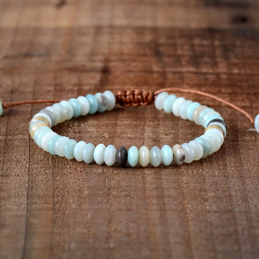 Amazonite Женский браслет в форме диска Амазонит браслеты дружбы Мода панк браслет, Женская Бижутерия Подарки - Окраска металла: Amazonite