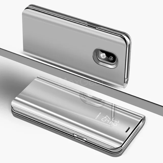 Серебристый Чехол для samsung Galaxy J7, роскошный зеркальный флип-чехол для смартфона samsung J7 SM-J730F J730, чехол s Coques 5,5" - Цвет: Серебристый