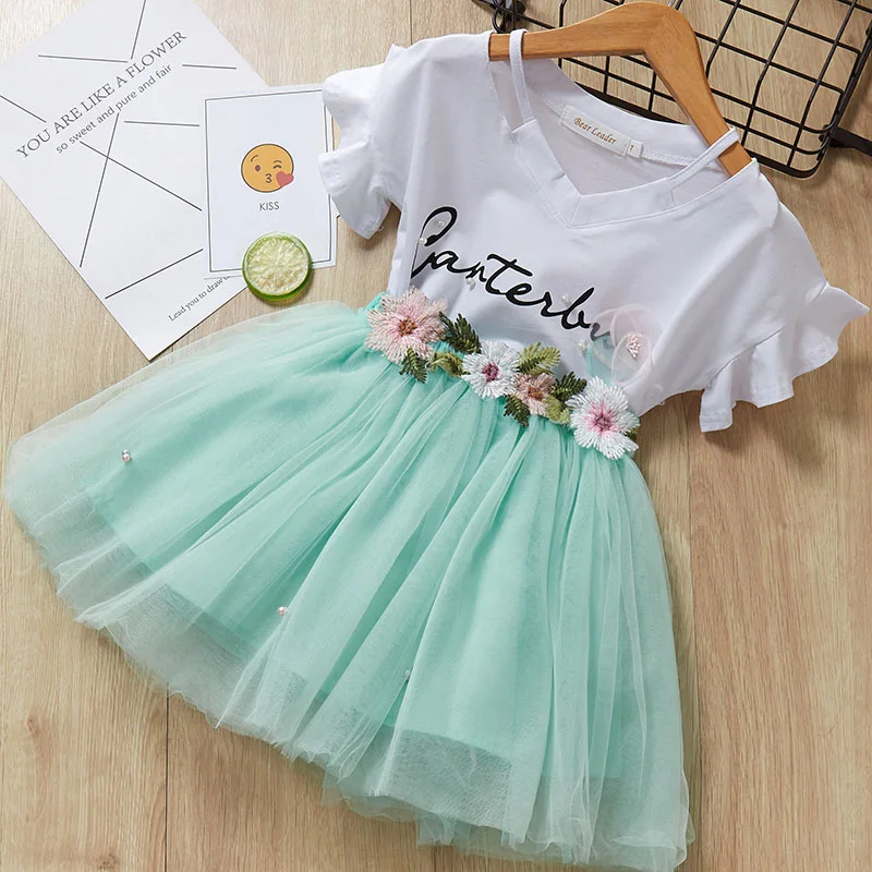 Детские комплекты одежды из сетчатой ткани 2020 г. Милый стильный комплект с