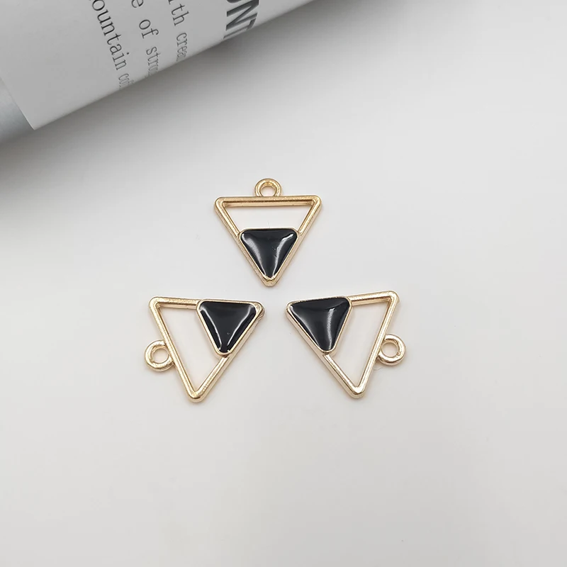 10pcs DIY Triangle Simple Alloy Jewelry Accessories alloy accessories pendant dripping oil bracelet necklace headdress B03 | Украшения и