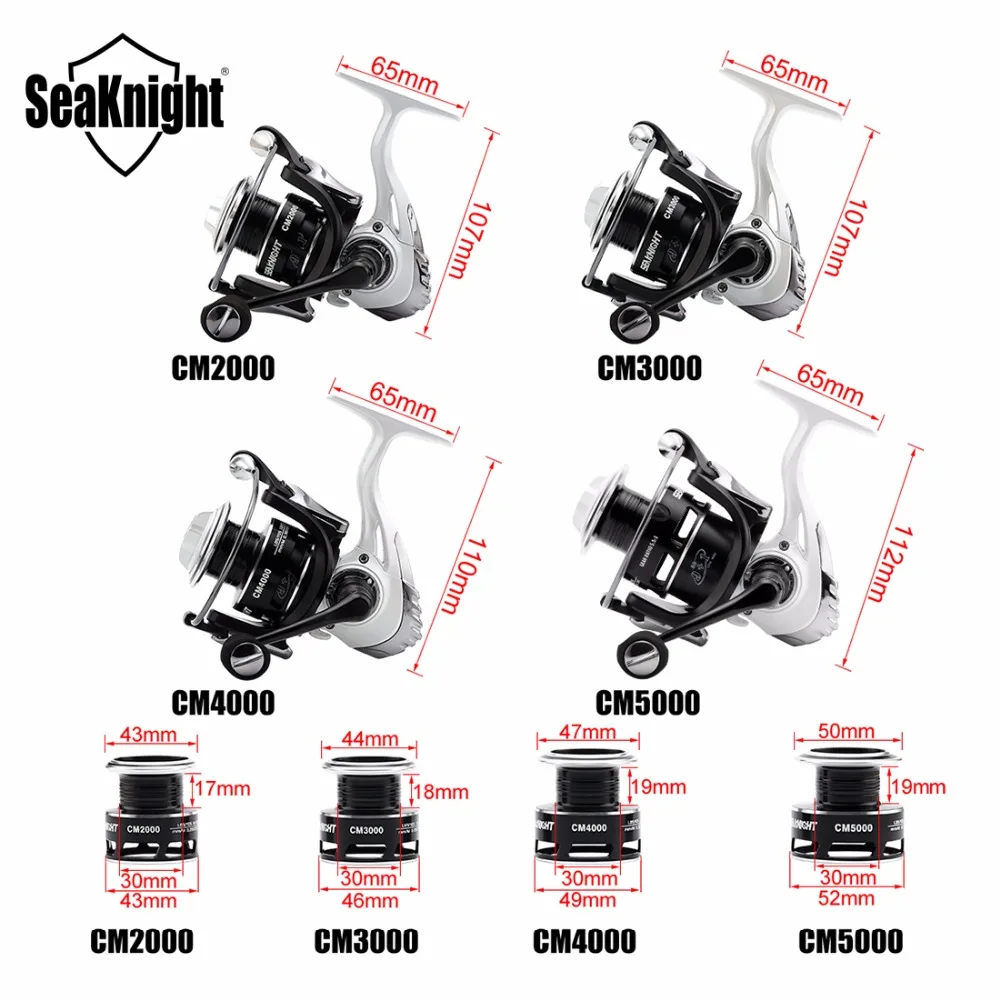 Спиннинговая катушка SeaKnight CM II 2000 3000 4000 5000 макс. нагрузка 13 кг 9 + 1BB 5 5: 1 карбоновая