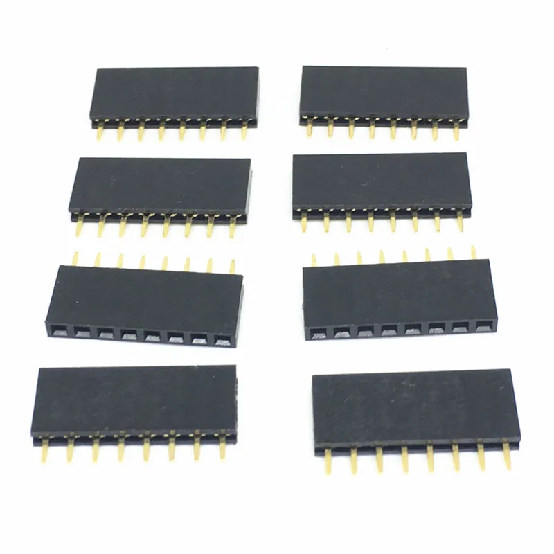 100 шт. 1x8 однорядные 8 контактов PCB гнездо Женский Разъем 2,54 мм 8 Pin 8 Pin 3 мм Длина Pin DIY