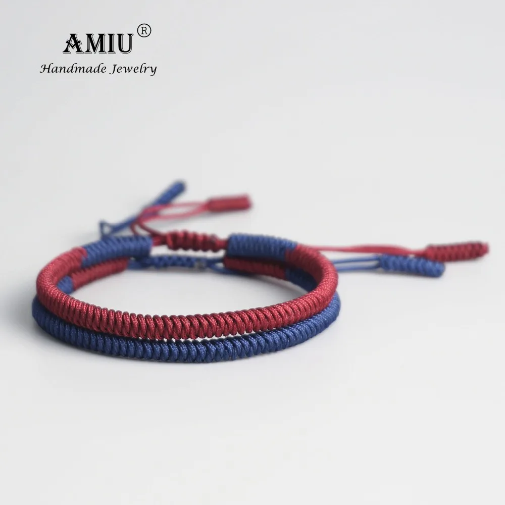 Женский и мужской плетеный браслет AMIU тибетский буддийский ручной работы с