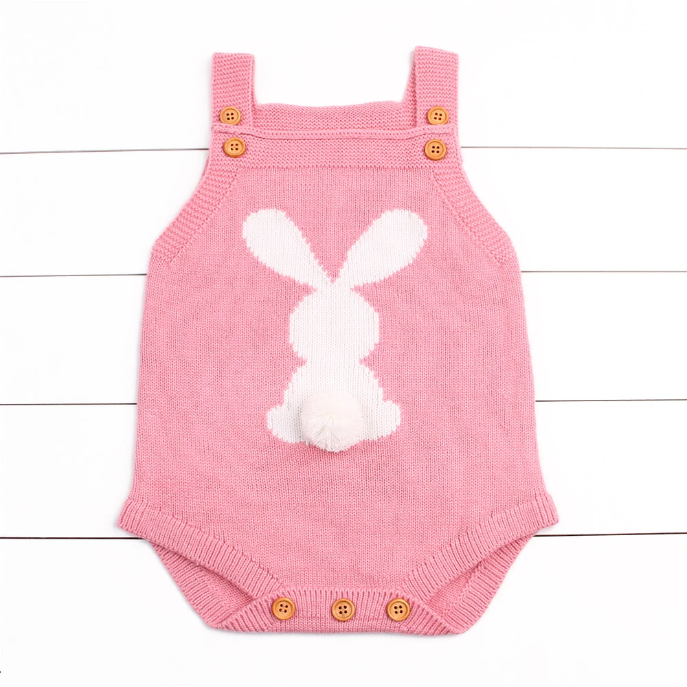 Боди для новорожденных очаровательные вязаные комбинезоны с кроличьим узором