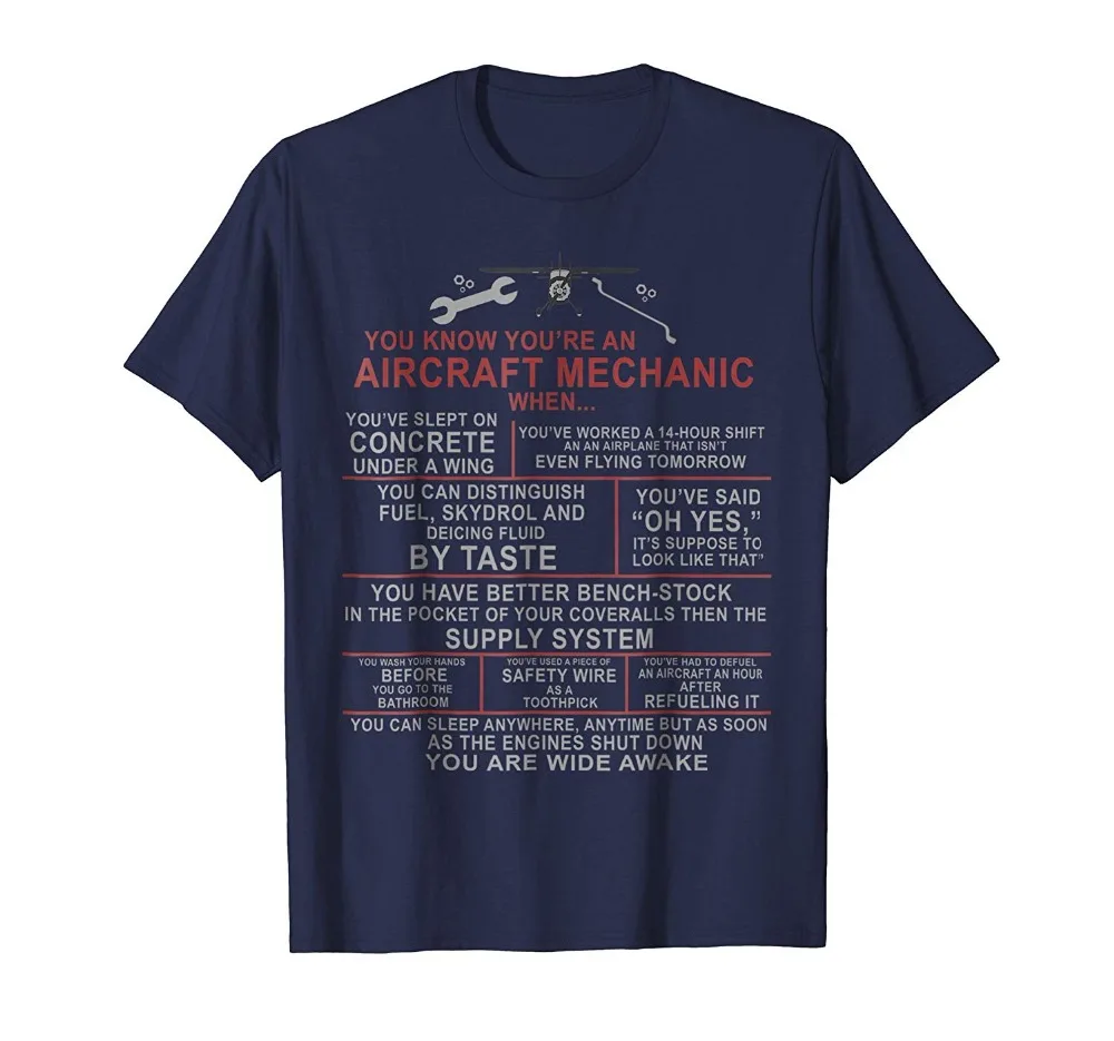 

2019 New Men Summer Aircraft Mechanic Funny A&P Airplane Sayings T-Shirt Cool Men Cotton T-shirt