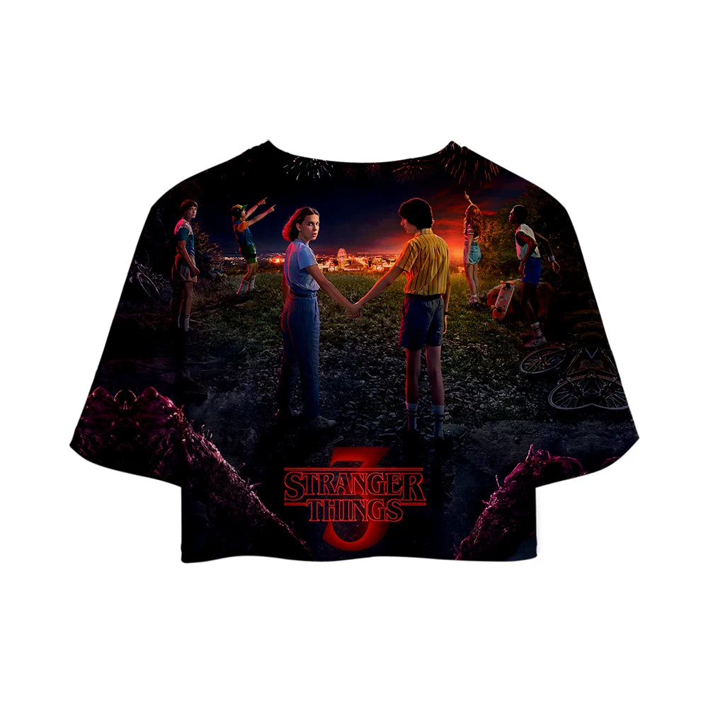 Женская футболка с объемным рисунком kpop Stranger Things ужасов сериала Thing 3D Сексуальная