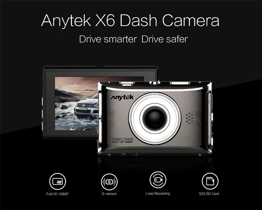 3 ''Видеорегистраторы для автомобилей Камера Full HD 1080P Dash Cam g-сенсор Ночное видение видео Регистраторы Registror WDR(широкий динамический диапазон петли вождения Запись DashCam X6