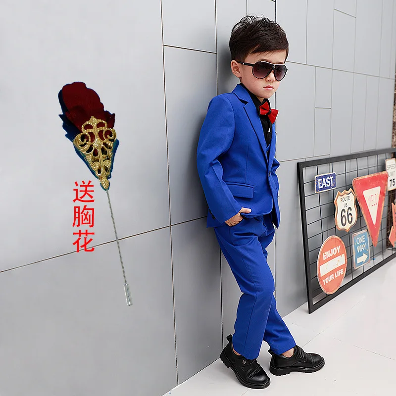 2018 Брендовые костюмы для мальчиков с цветами Свадебный официальный Детский
