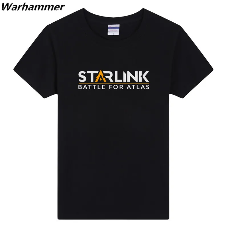 Warhammer игры Новая футболка Для мужчин стадо печатных Starlink Битва за Atlas хлопковые с