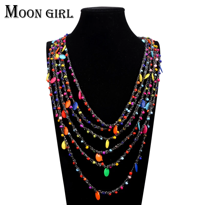 Ожерелье чокер с бусинами в богемском стиле 8 цветов|necklace shapes|necklace alicenecklace flashlight |