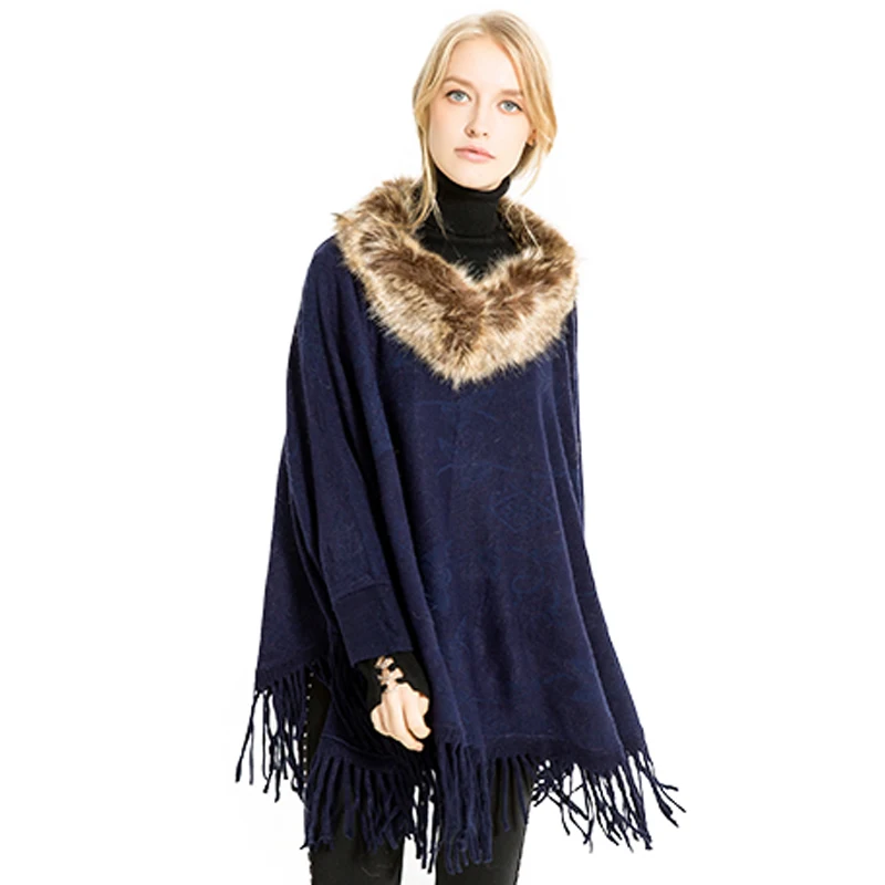 Женские шарфы и накидки FS Ponchos зимние теплые с меховым воротником шаль из эшарпа |