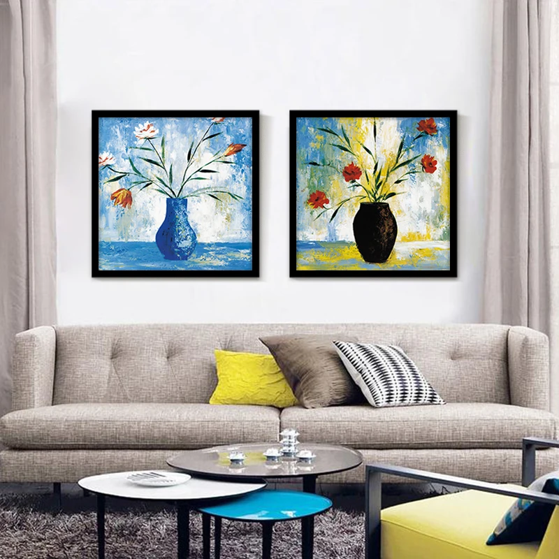 Цветочный спрей картина маслом с изображением вазы рисунок на холсте дома