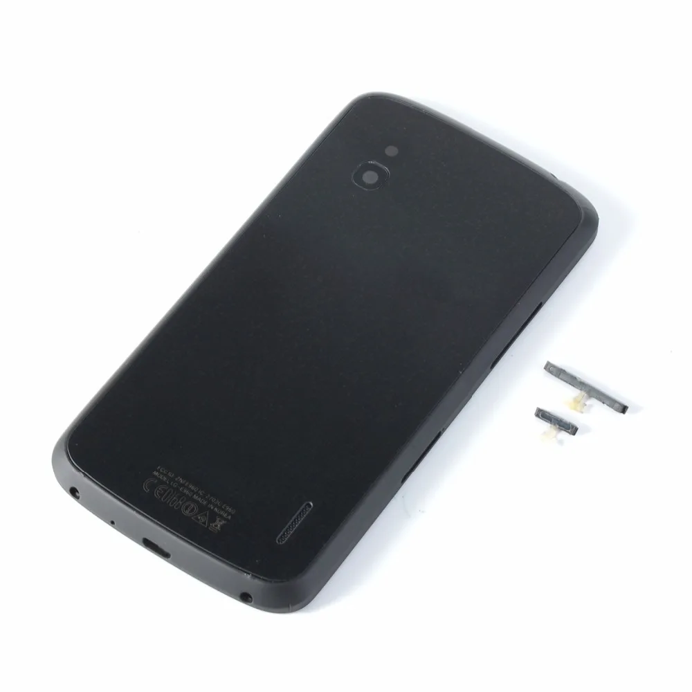 Для LG Nexus 4 E960 Корпус стекло Батарея задняя крышка + NFC антенна Кнопка громкости