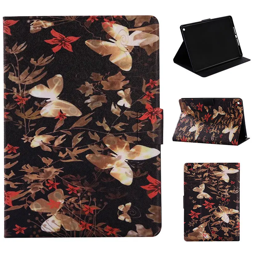 

Fashion Eiffel Tower flower Case For Apple New iPad 9.7 2017 A1822 Smart Cover Funda Tablet Silicone Leather Flip Shell+Pen+film