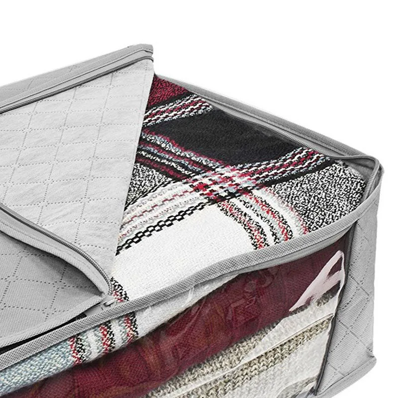 3 шт. Нетканая складная коробка для хранения дома видимые одежды Стёганое одеяло