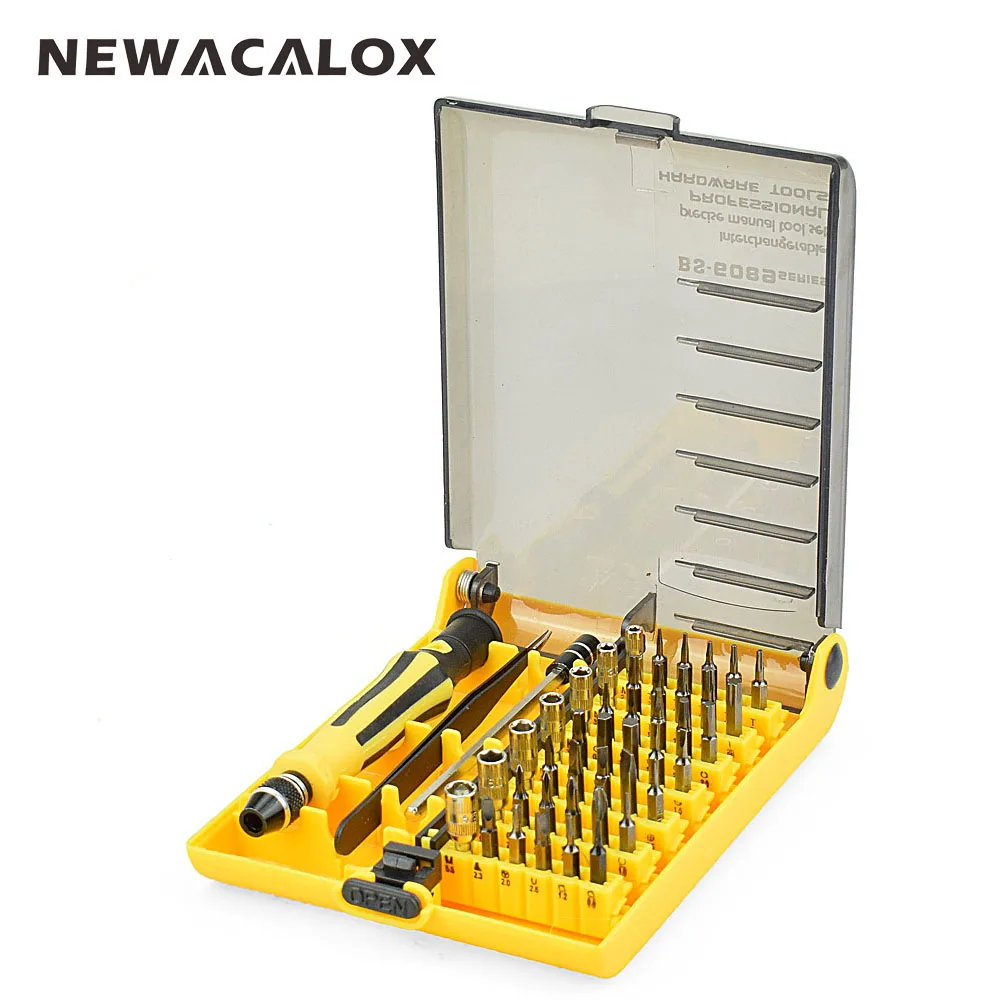 Набор прецизионных отверток NEWACALOX 45 в 1 Магнитная отвертка инструментов Torx для