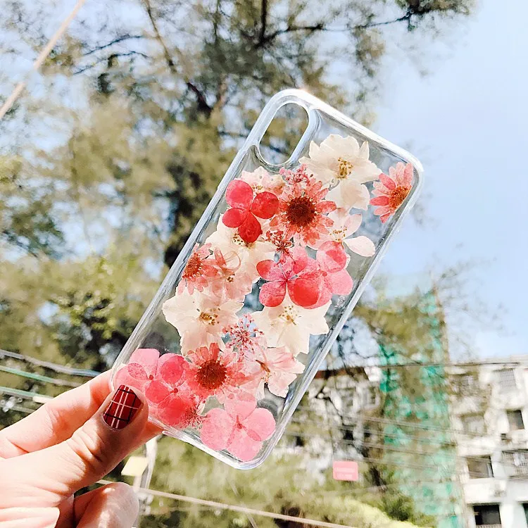 Настоящие гербарий для iPhone X XS MAX XR 8 8 Plus 7 7 Plus 6 6S 6S Plus чехол Чехол задняя оболочка бампер Ins модный защитный ковер
