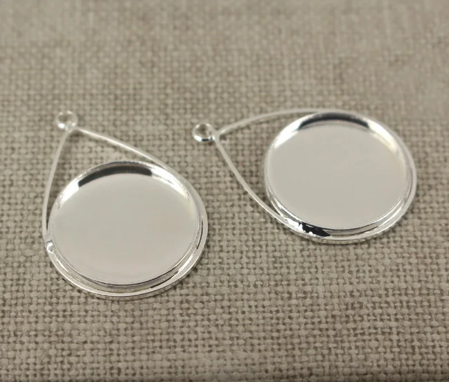 Подвеска в форме капли с проволочной обмоткой круглая гладкая оправа 20 мм