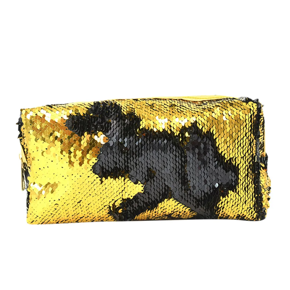 Косметичка Русалка с блестками пенал для макияжа сумочка монет кошелек на молнии