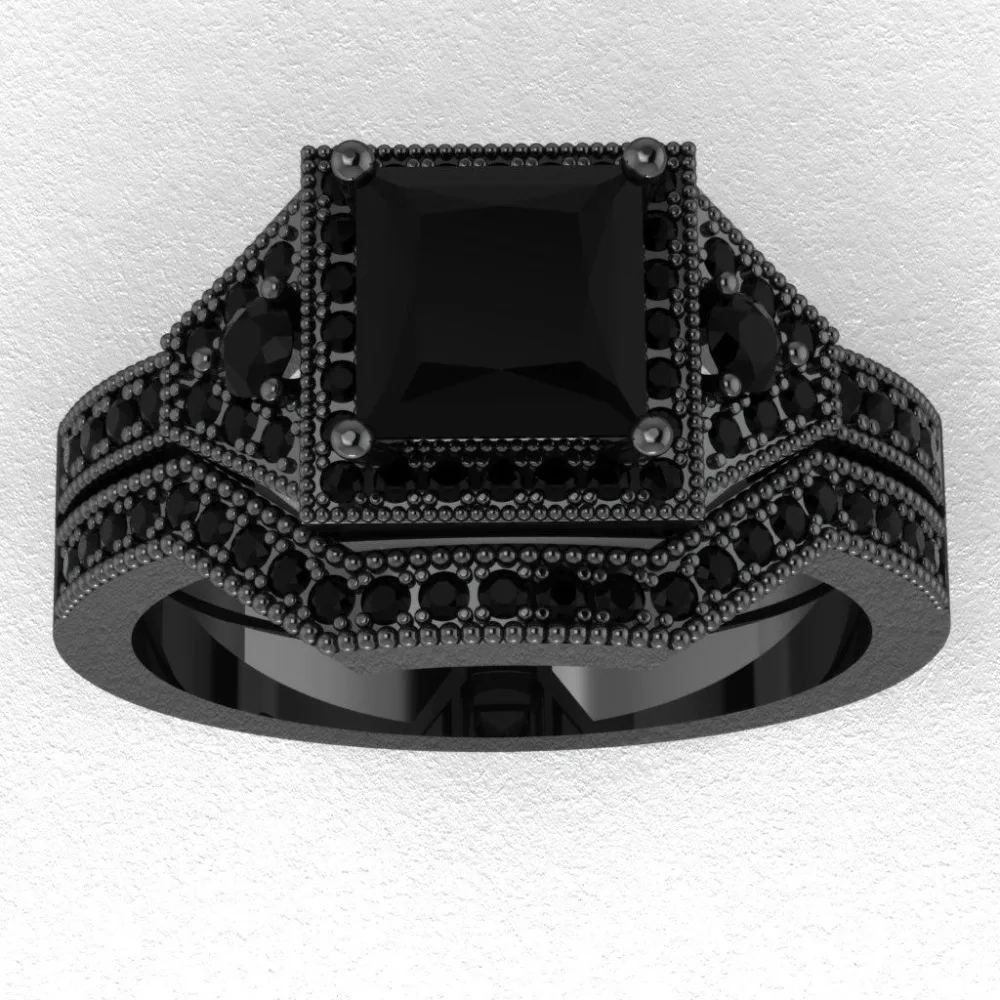 Женское Обручальное Кольцо choucong обручальное кольцо с черным цирконием класса