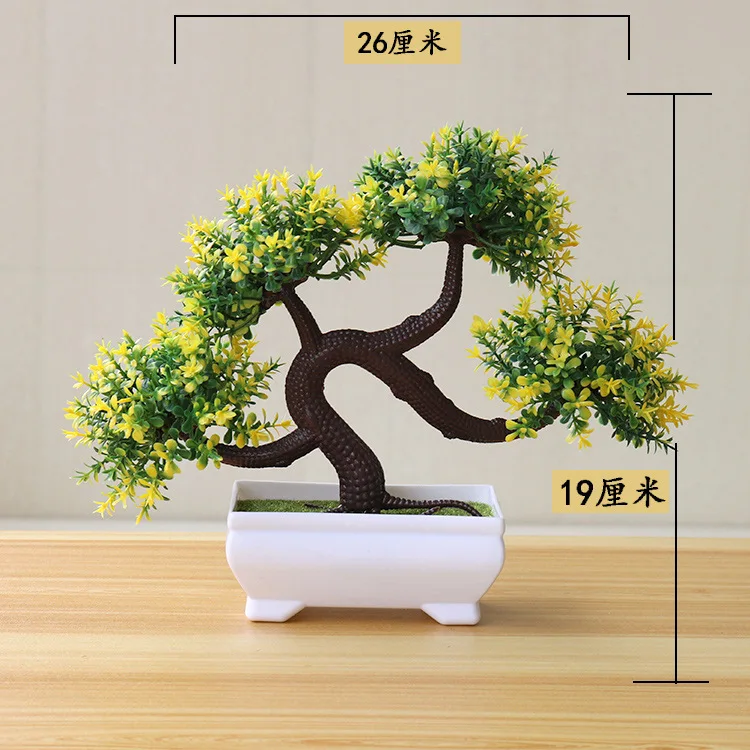 Longxu Style Yellow Новые искусственные растения, бонсай, маленький горшок для дерева, растения, искусственные цветы, украшения в горшке для украшения дома, декор для сада в отеле - Цвет: Longxu Style Yellow