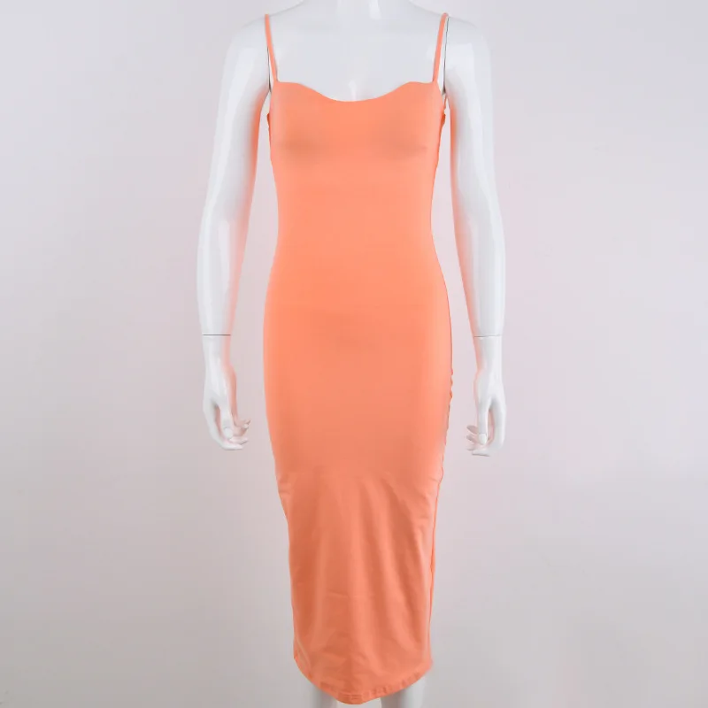 Женское двухслойное платье Wixra хлопковое облегающее до колена с открытой спиной