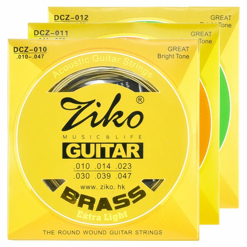 Ziko Acoustic Guitar Strings Set Brass Musical Instruments 6 Strings For Guitar 010 011 012 Guitar Parts