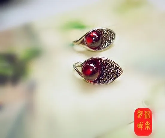 Тайское ювелирное изделие из чистого серебра 925 пробы ручное производство серьги