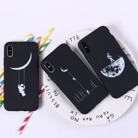 fashion space love moon astronaut cat soft silicone printed case for iphone 11 12 13 7plus 7 8 8plus x xs max cover fundas