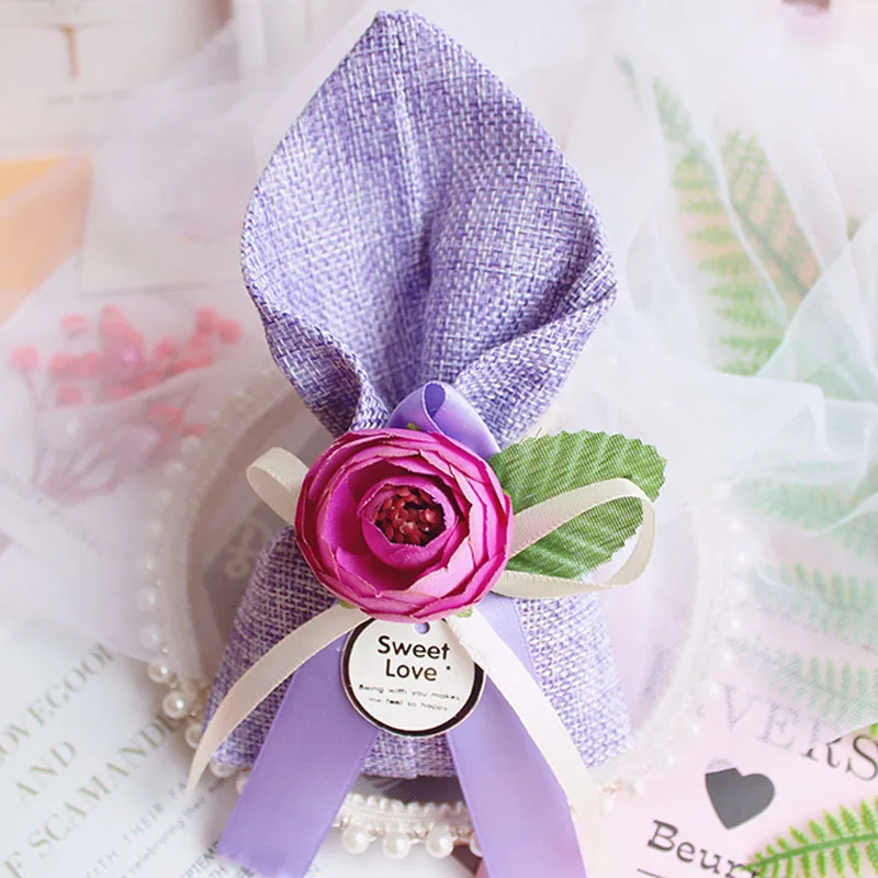 Purple no candy 30 шт./лот счастливые карманные свадебные коробки конфет подарки коробка Пользу Роза упаковочный мешок для цветов малыш душ мальчики девочки партия набор события Вечерние - Цвет: Purple no candy