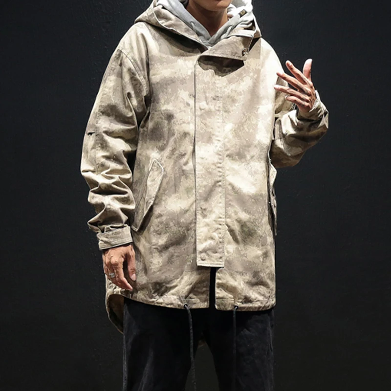 2018 новые осенние Для мужчин Японии Стиль шляпа с камуфляжным принтом ветровка