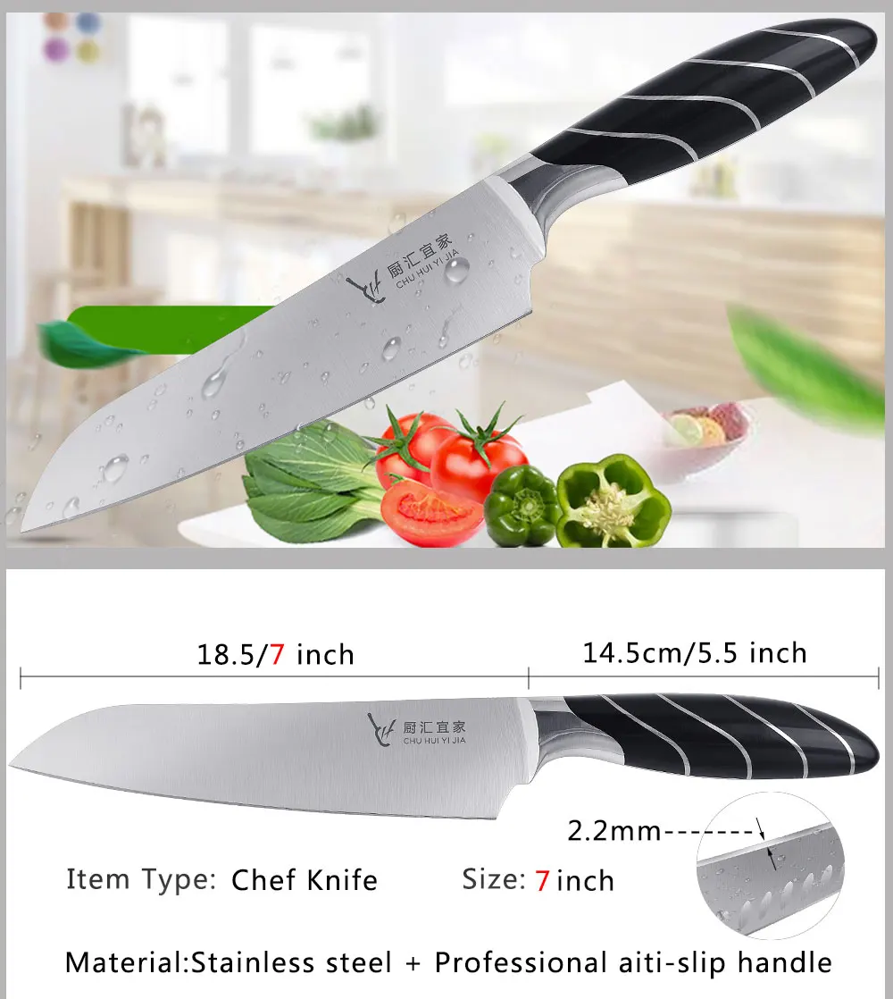 Кухня Ножи 7 &quotдюймов шеф-повара ножи сантоку нож для Разделки мяса 3Cr13 с высоким