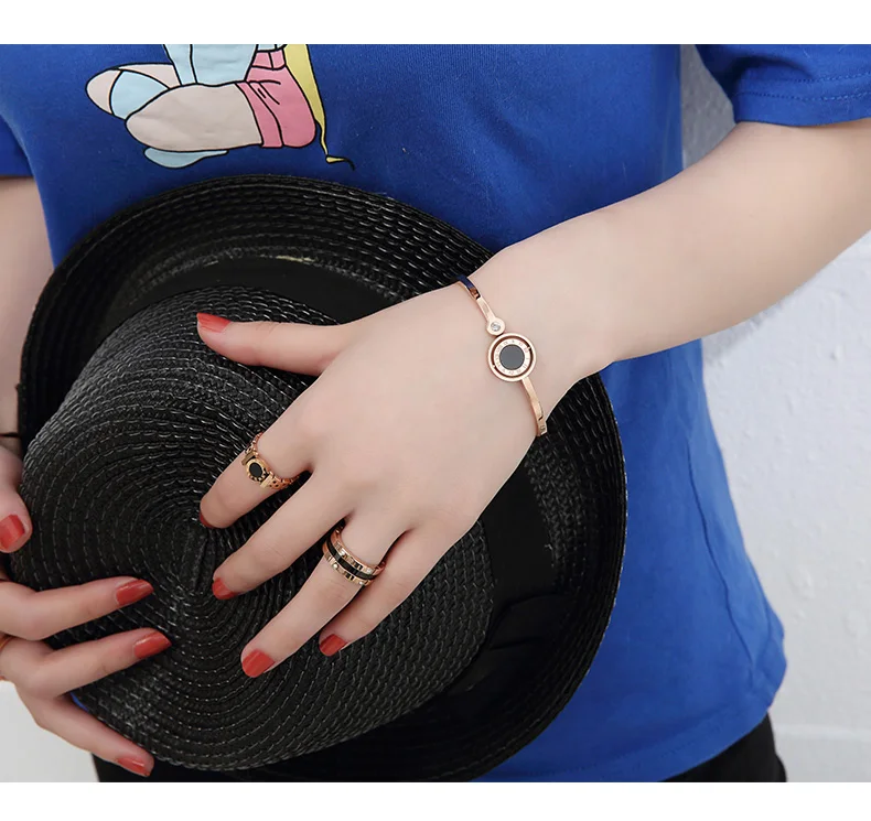 Классический Одежда высшего качества Titanium стали розового цвет золотистый 8 мм