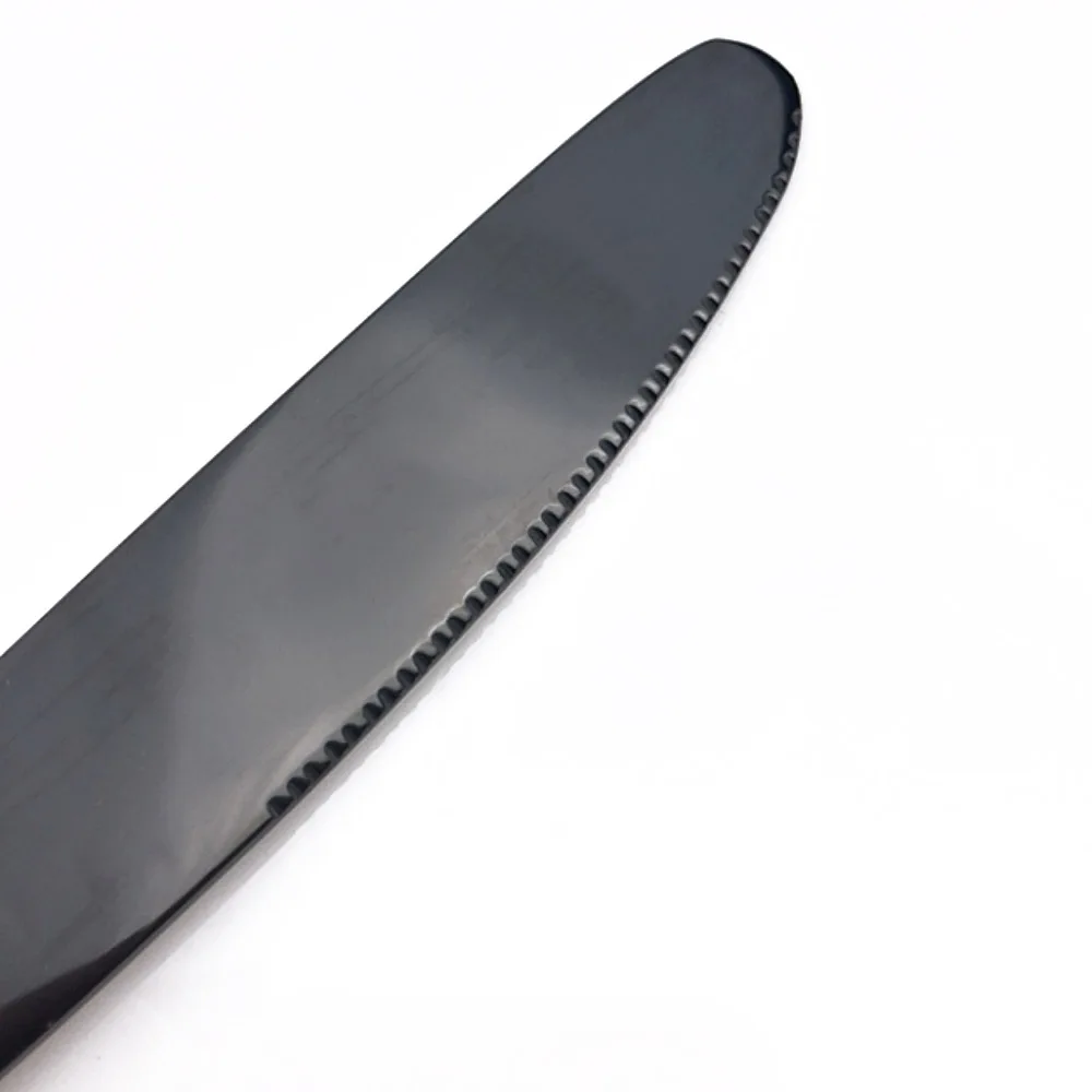 Черный набор столовых приборов из нержавеющей стали зеркальных столовые острые