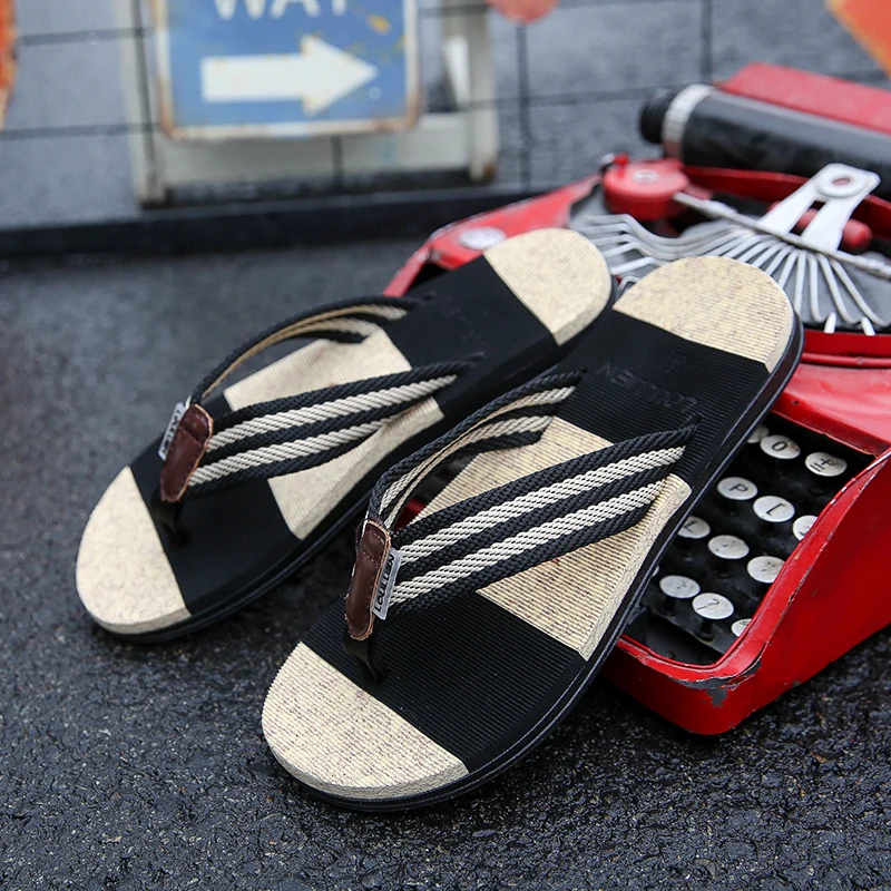 Разноцветные мужские шлепанцы Летняя обувь повседневные вьетнамки Домашние