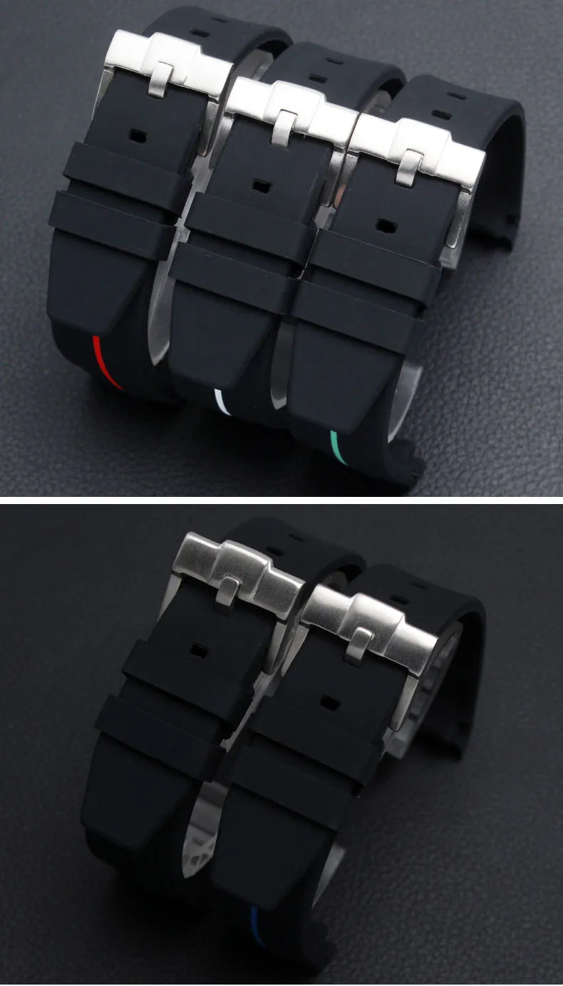 20mm 21mm nature Rubber Silicone Watch band Buckle Watchband For Daytona Submariner Deepsea Gmt Seamarster Oysterflex Strap