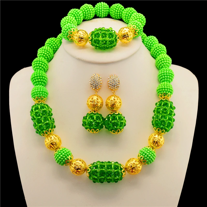 Модные нигерийские Свадебные африканские бусы ювелирный набор ожерелье с