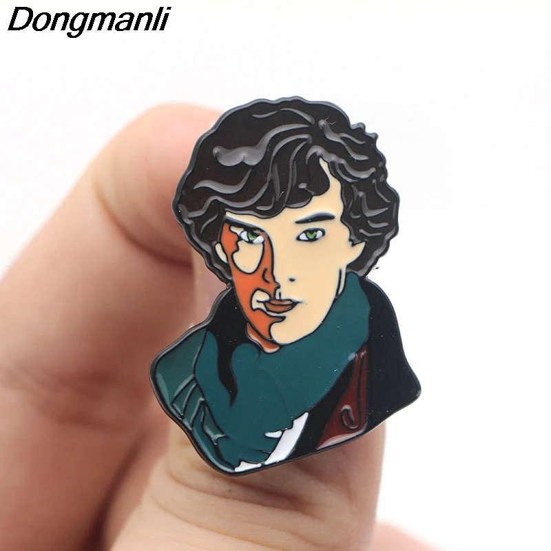 P3068 Dongmanli Бенедикт камбербатч крутые металлические эмалированные булавки и броши для женщин и мужчин нагрудные булавки рюкзак сумки шляпа значок подарки