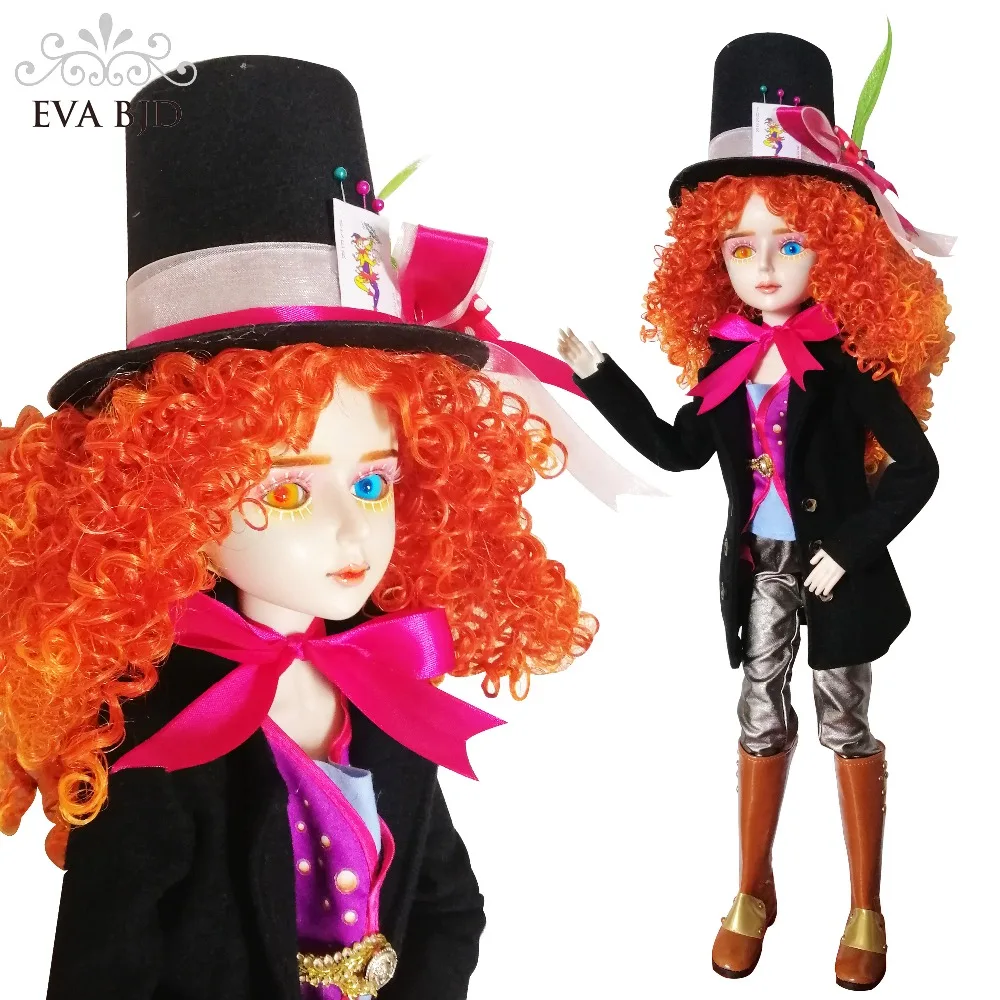 24 &quotполный набор + EVA BJD Mad Man Hatter Косплей 1/3 Кукла SD кукла 60 см 24&quot Соединенные