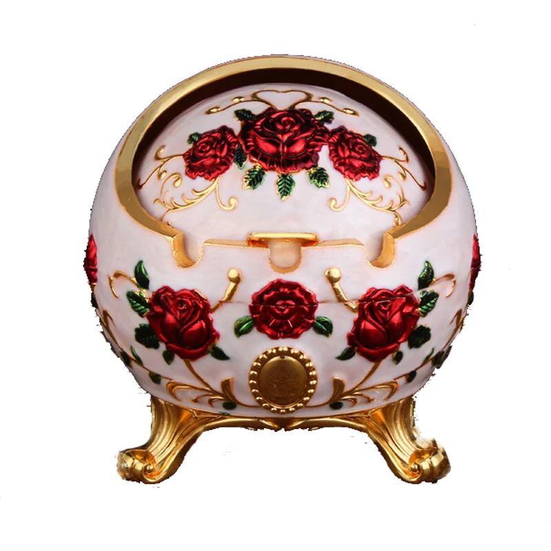 European-style vintage zinc alloy KTV hotel cigar ashtray creative retro home living room with a cover of lovely trend | Мебель