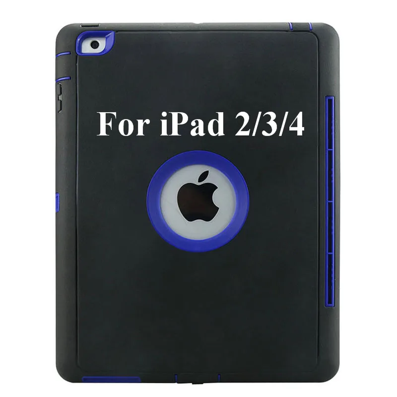 360 полный защитный чехол для Apple iPad 2 iPad 3 iPad 4 дети Безопасный противоударный сверхпрочный Твердый чехол из ТПУ Подставка для iPad 234 - Цвет: Blue