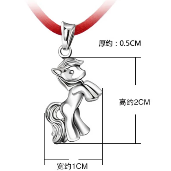 OMHXZJ Wholesale geometric Zodiac pony woman man fashion kpop star 925 sterling silver pendant Charms PE54 ( NO Chain Necklace ) | Украшения