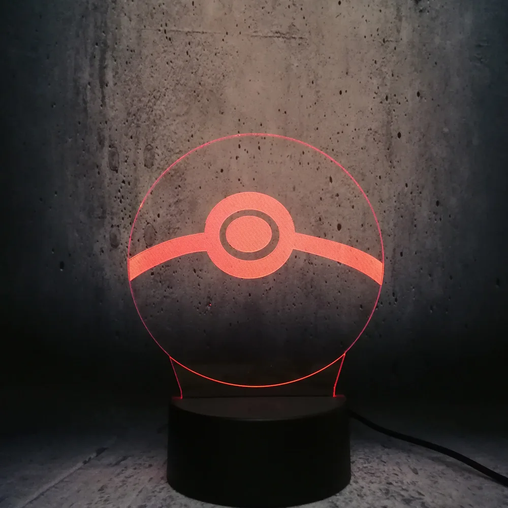 Покемон Poke мяч gs Дизайн 3D LED USB лампа японская мультяшная игра детская игрушка