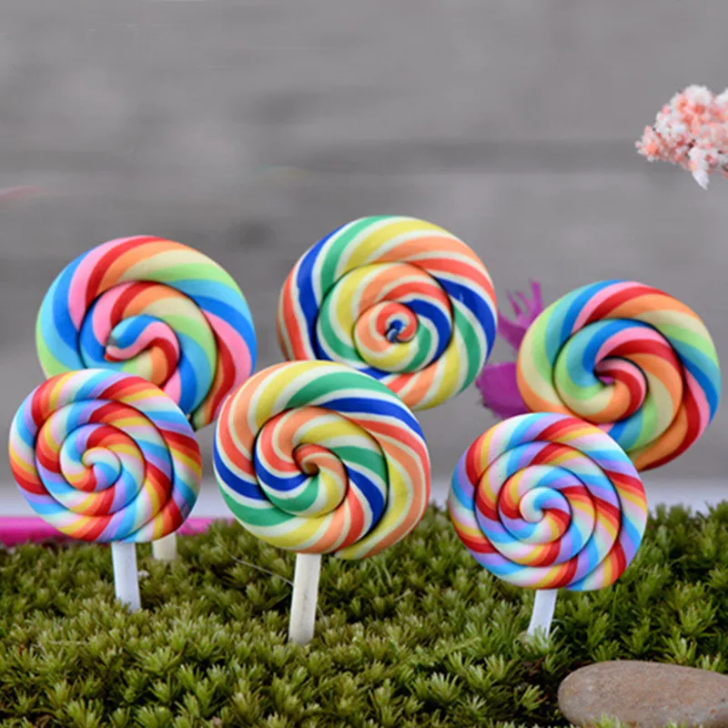 

Полимерные украшения для сада XBJ002 в виде леденцов, 2 шт., мини-ремесла, бонсай, миниатюры для сказочного сада