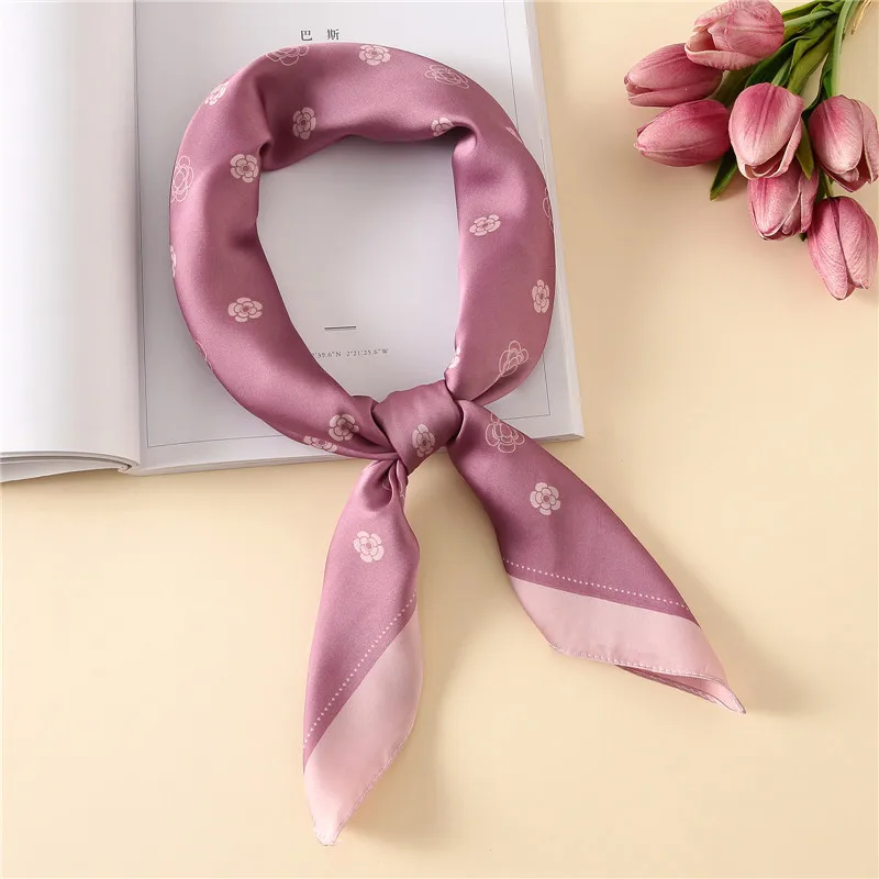 2018 Spain Luxury Brand Silk Scarf Women Polka Floral Square Shawls and Wraps Fashion Print Hair Tie Hijabs Foulard Neck Snood | Аксессуары
