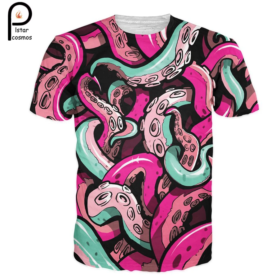 

Fashion originality brand Men Women T shirts Hipster T-Shirt Octopus tentacle 3d printed O-Neck summer style casual t shirt