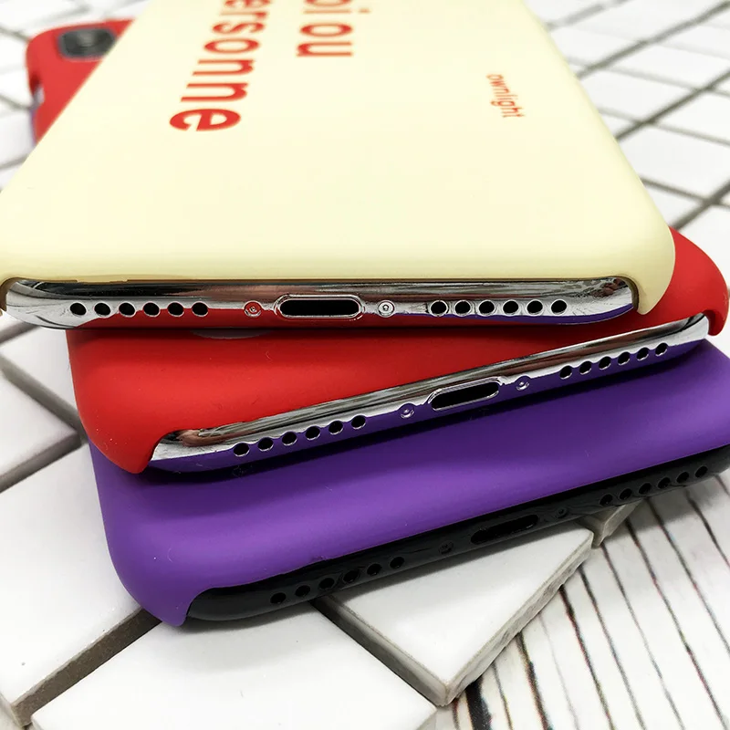 Глянцевый красный фиолетовый чехол для телефона iPhone 6 6S плюс письмо печати заднюю