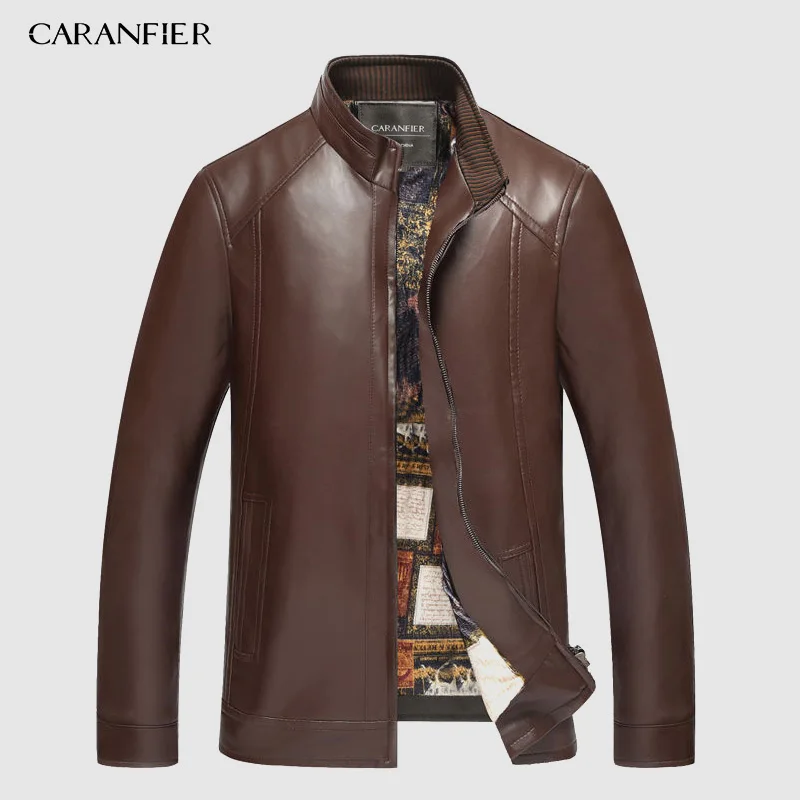 Куртка CARANFIER из искусственной кожи мужская зимняя Вельветовая толстая кожаная со