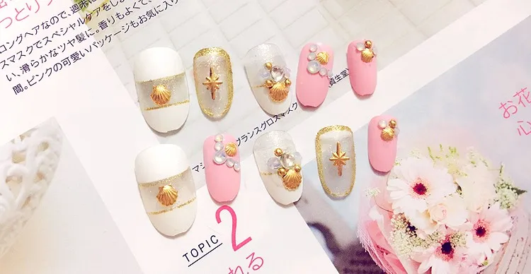 

24PCS The finished fake nails Rivets of nail nail bride (Contains no glue)